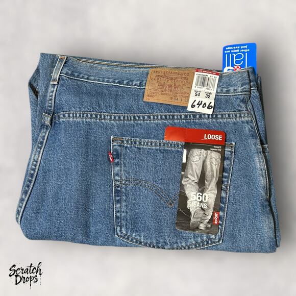 Levi's Men's 560 Loose Fit Tapered Leg Jeans W54 L32 Classic Comfortable Denim - Picture 1 of 5